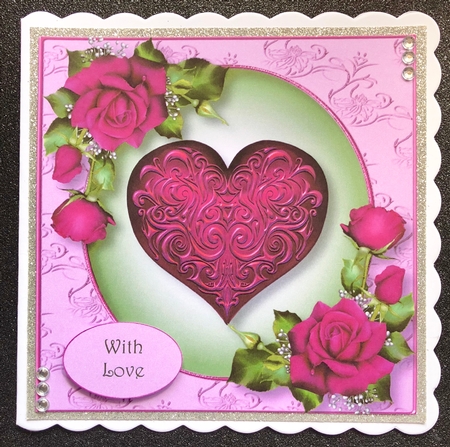 Embossed Magenta Heart 8x8 by Belinda Rub