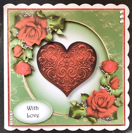 Embossed Red Heart  by Belinda Rub