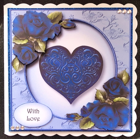 Embossed Blue Heart  by Belinda Rub