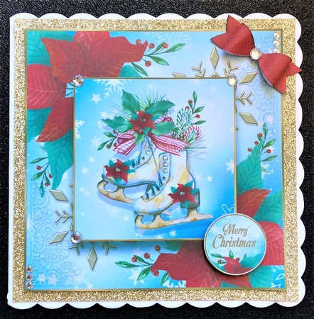 Christmas Watercolor Skates by Belinda Rub