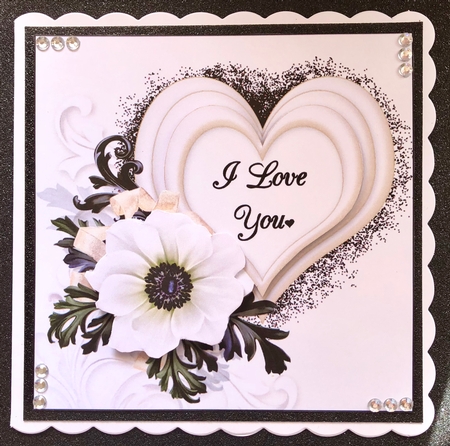 8x8 Monochrome hearts and flowers mini kit by Belinda Rub