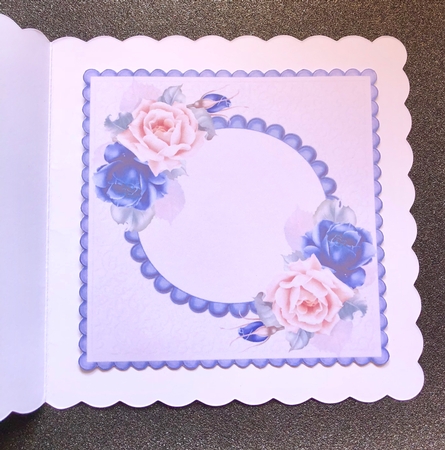The Vintage Girl and Blue and Peach roses - right blank insert by Belinda Rub