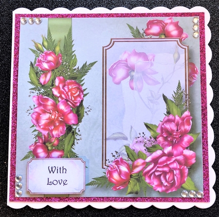Panel & Bow - Glory Roses 8x8 by Belinda Rub