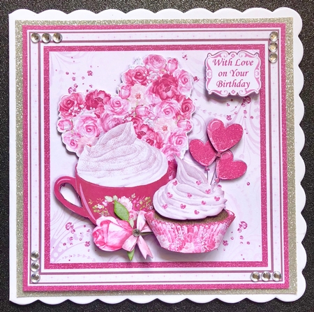 CUPCAKE AND ROSES 7.5 Decoupage & Insert Kit by Belinda Rub