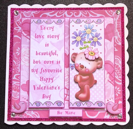 Happy Valentines Day Decoupage/Pyramid Topper by Belinda Rub