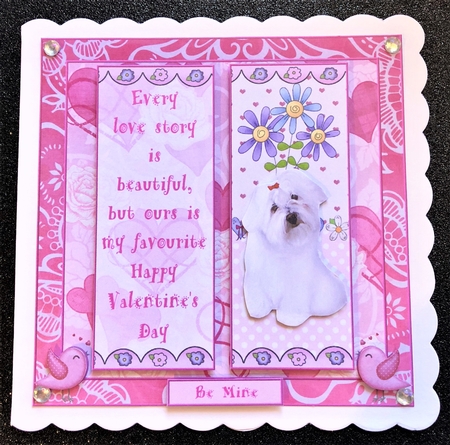 Happy Valentines Day Decoupage/Pyramid Topper 2 by Belinda Rub