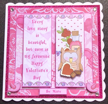 Happy Valentines Day Decoupage/Pyramid Topper 3 by Belinda Rub