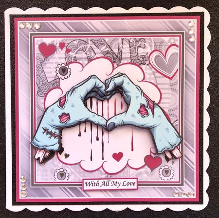 ZOMBIE LOVE Humorous 7.5 Decoupage & Insert Mini Kit All Occasions by Belinda Rub