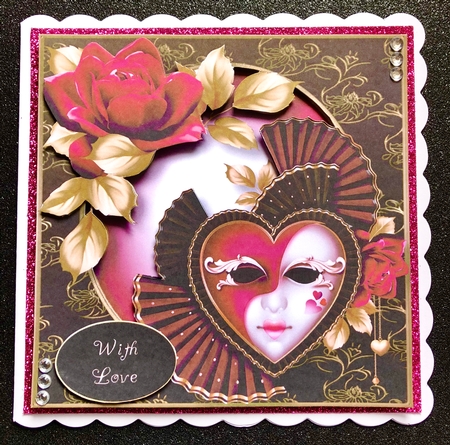 Masked Valentine - Pink Roses by Belinda Rub