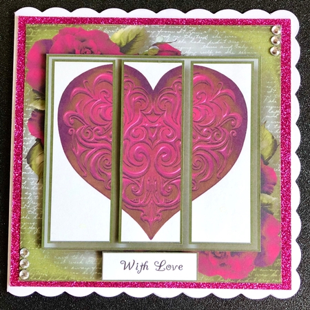 Heart Trio - Magenta Roses by Belinda Rub