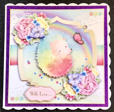 Rainbow Hedgehog and Butterfly Friend by Belinda Rub