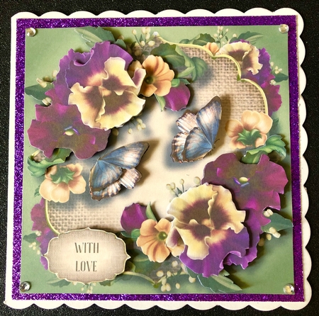 Pansies, Burlap & Butterflies by Belinda Rub