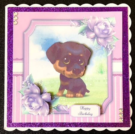 Gorgeous Black & Brown Dog 8x8 by Belinda Rub