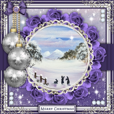 2 Winter Card toppers Original Watercolours Designer Resources by Belinda Rub