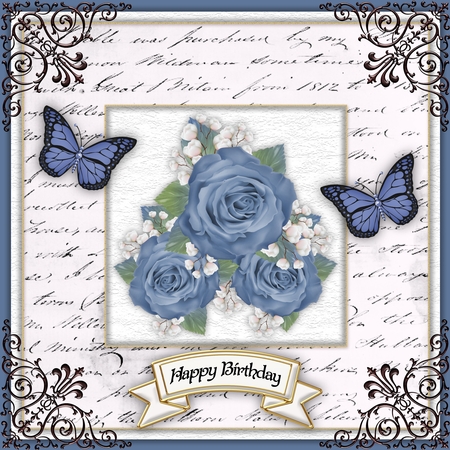 Sugar Plum Blue Rose Cluster PNG by Belinda Rub