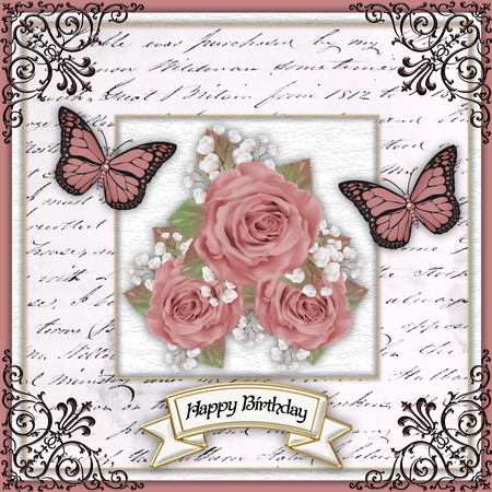 Sugar Plum Dusky Rose Cluster PNG by Belinda Rub