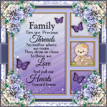 Quad Frames Set 5 (Floral Family Color Palette) by Belinda Rub