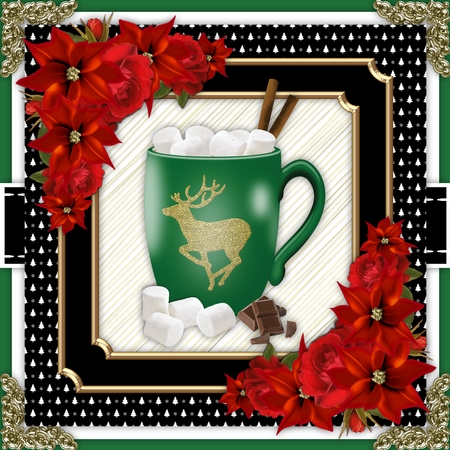 Christmas Trees N Snowflake Frames Set 2 (Holiday Color Palette) by Belinda Rub