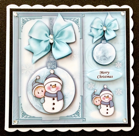 Baby Boy Snowman Bauble Square Mini Kit by Belinda Rub