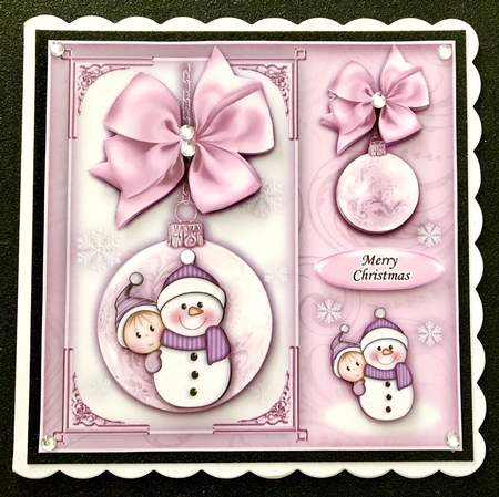 Baby Girl Snowman Bauble Square Mini Kit by Belinda Rub