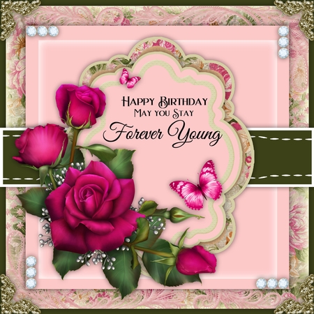 The Pink Rose Dress kit with background papers and elements by Belinda Rub