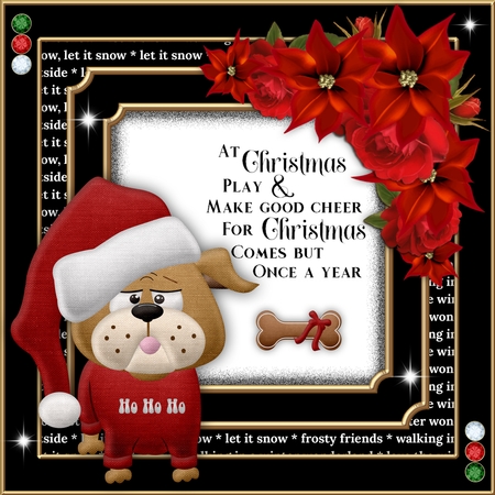 Notched Corners Frame On Winter Words Background (Holiday Color Palette) by Belinda Rub