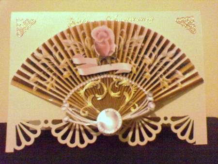 Rose Bud and Pearls Fan by Belinda Wilson