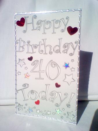 40th Birthday Metallic Age Lottery or Gift Token Wallet Card by Belinda Wilson