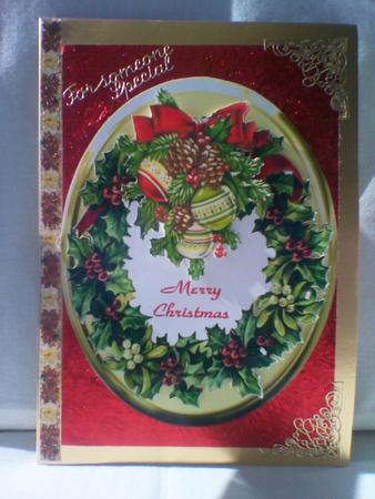 Merry Christmas Holly Wreath by Belinda Wilson