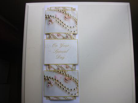 2 Wedding Rings & Gold Pearls 3 Panel Fold Back by Belinda Wilson