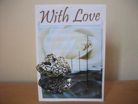 White Rose & Gold Heart Pyramid by Belinda Wilson
