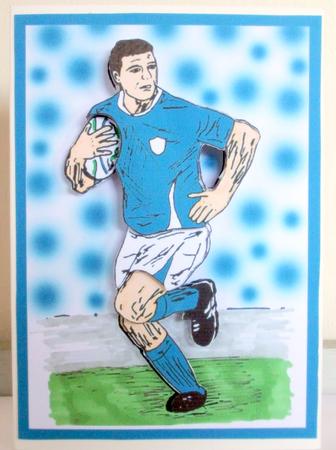 Rugby (light Blue) - Decoupage by Belinda Wilson