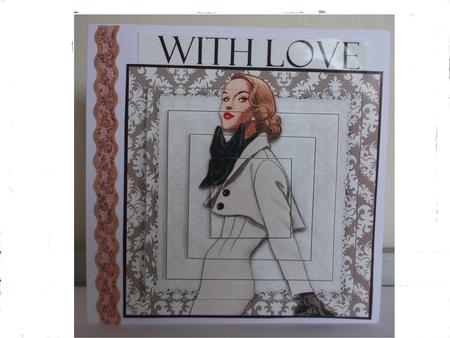 Vintage Fashion Lady on Damask Background Pyramid by Belinda Wilson