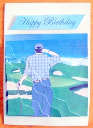 Water or the Rough - Golfer Wavy Side Stacker by Belinda Wilson