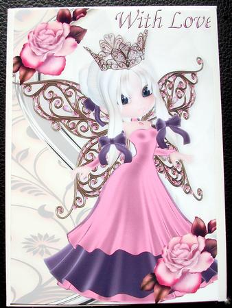 Pretty in Pink Fairy with Pink Rose A4 by Belinda Wilson