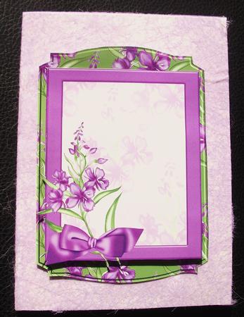 Pretty Lavender Floral Frame Card by Belinda Wilson