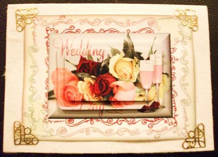 Wedding Day Roses on Swirly Background by Belinda Wilson