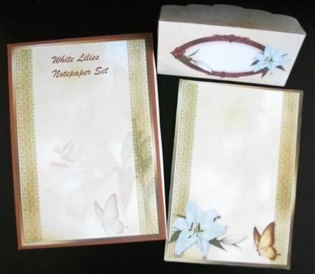 White Lilies Notepaper Set by Belinda Wilson