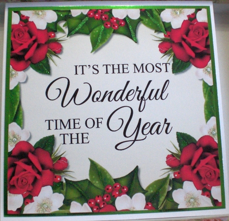 Christmas Roses Insert / Topper   1 by Benita Jenkinson