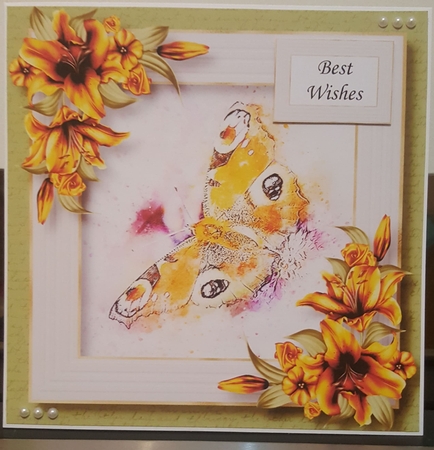 Butterfly Watercolour Splatter Art 2 8x8 by Benita Jenkinson