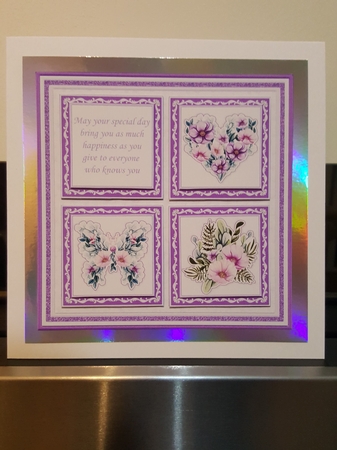 LILAC FLORAL SQUARES 7.5 Quick Layer Card & Insert Kit by Benita Jenkinson