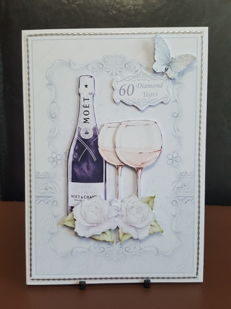 CHAMPAGNE CELEBRATIONS DIAMOND A5 Decoupage & Insert by Benita Jenkinson