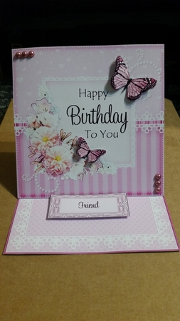 3D Easel Card Mini Kit - A Touch of Elegance Birthday - Flowers, Lace, Butterflies & Pearls by Benita Jenkinson