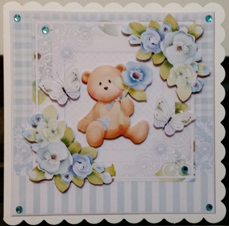 Flowers For You Cute Teddie by Benita Jenkinson