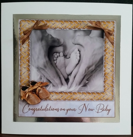 8x8 Gold  New Baby Congratulations  by Benita Jenkinson