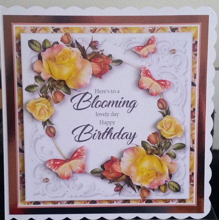 Roses and Butterflies Birthday Word Art 4 by Benita Jenkinson
