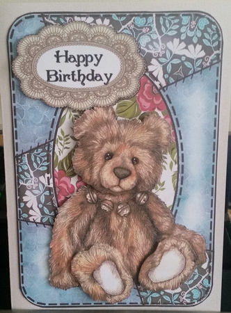 Teddy Birthday Card Front by Benita Jenkinson