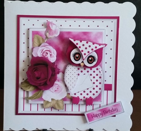 Dotty Owly - Decoupage Card Mini Kit by Benita Jenkinson