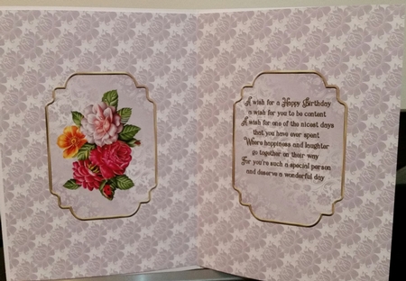 Wishes in my hand birthday insert by Benita Jenkinson