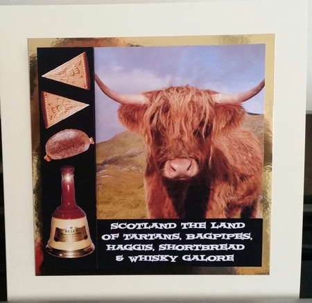 Memories Of Scotland Tartan & Whisky 6 x 6 Card Topper With Decoupage by Benita Jenkinson